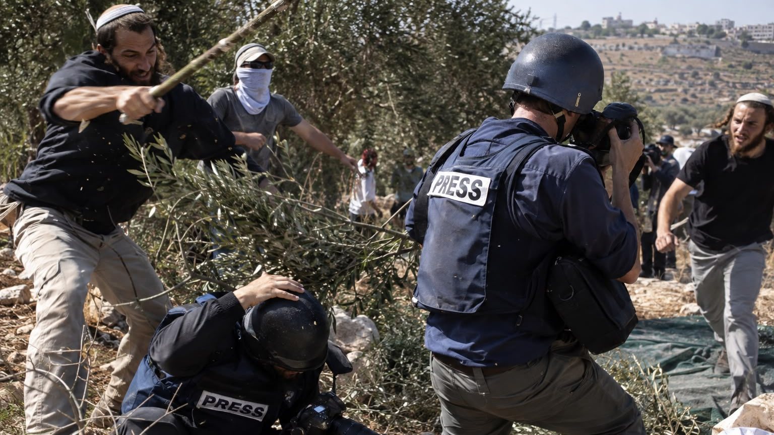Settlers injure Washington Post journalist Heidi Levine and a second foreign journalist covering the olive harvest near Ramallah